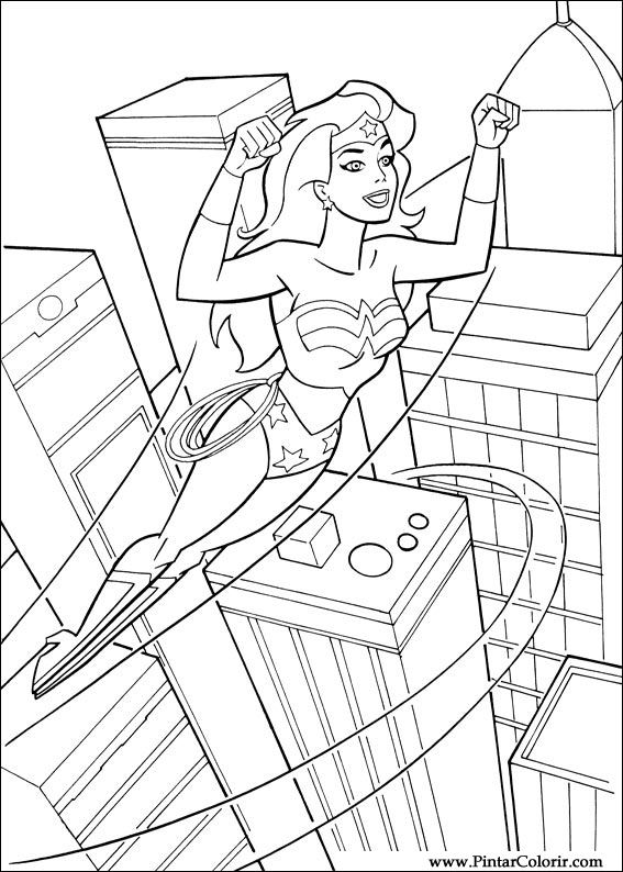 Pintar e Colorir Mulher Maravilha - Desenho 011