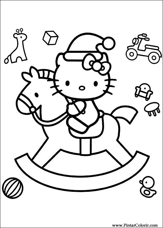 Desenhos para colorir de Natal: Hello Kitty