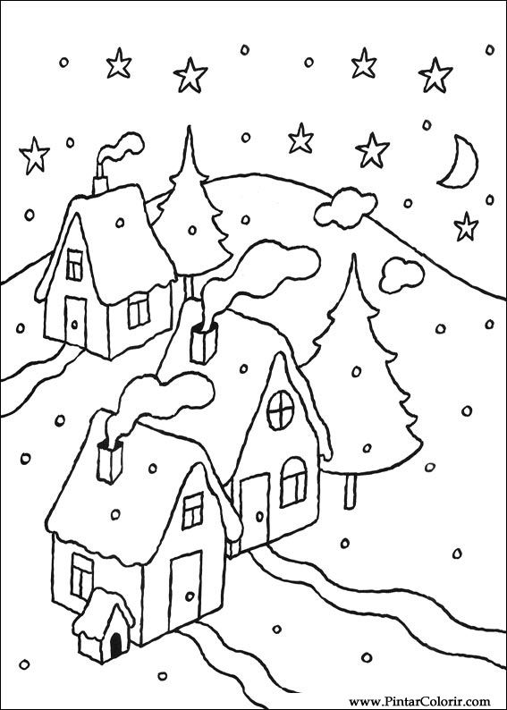 Drawings To Paint & Colour Christmas - Print Design 112