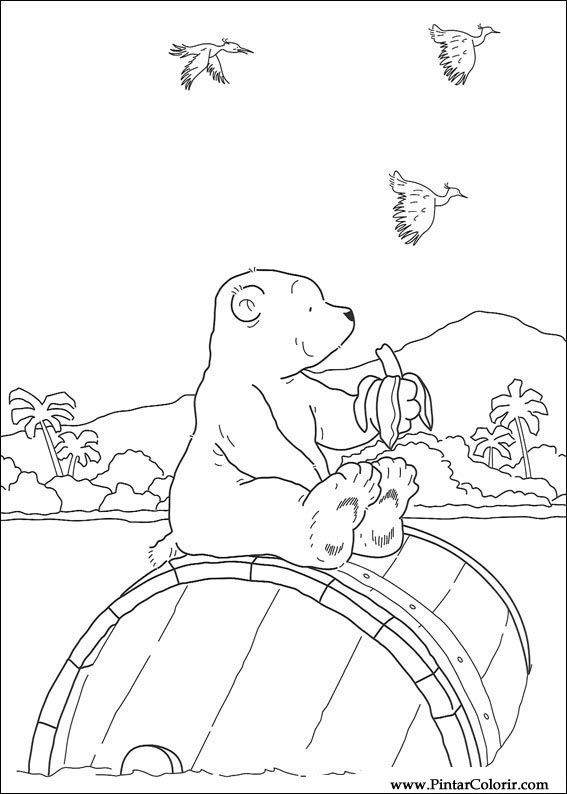 Pintar e Colorir O Ursinho Polar - Desenho 017