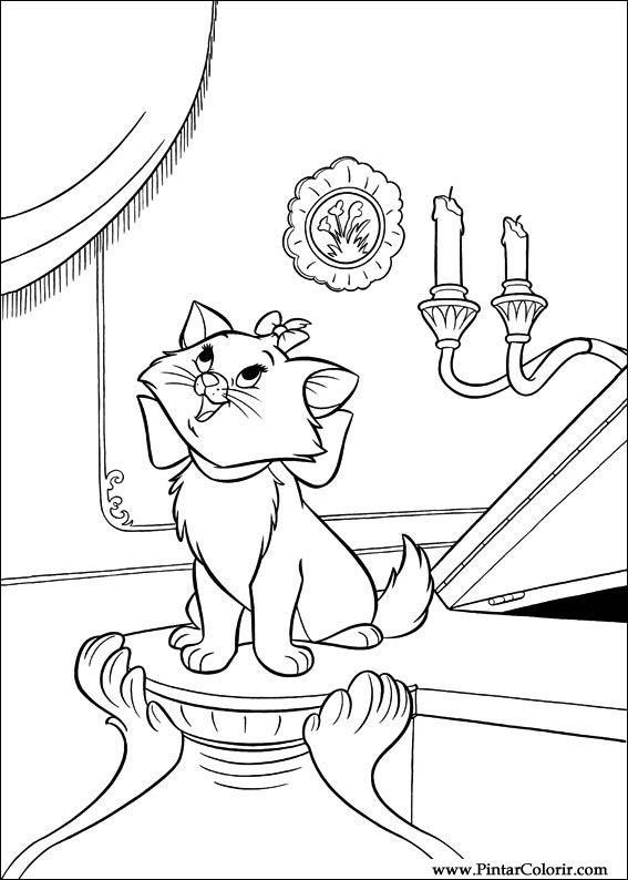 Pintar e Colorir Os Aristogatos - Desenho 004