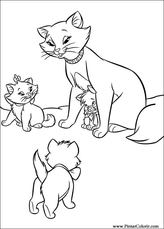 Pintar e Colorir Os Aristogatos - Desenho 007