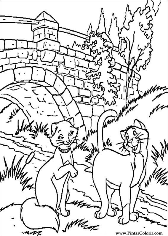 Pintar e Colorir Os Aristogatos - Desenho 010