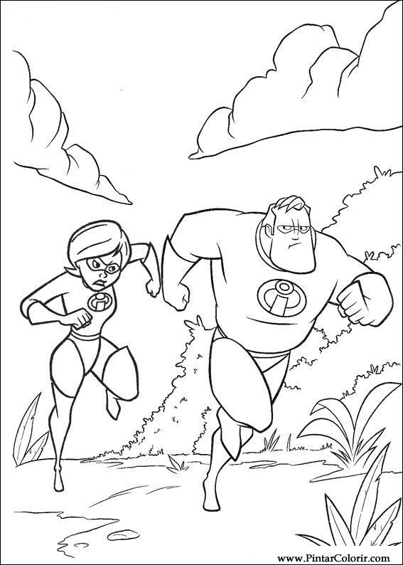 Pintar e Colorir Os Super Herois - Desenho 043