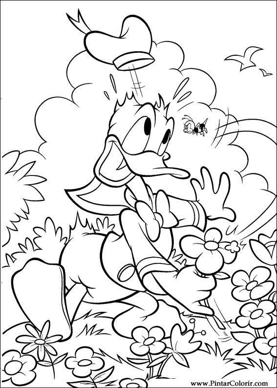 Pintar e Colorir Pato Donald - Desenho 002