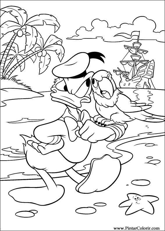 Pintar e Colorir Pato Donald - Desenho 004