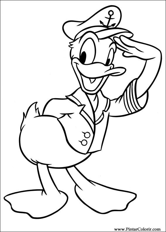 Pintar e Colorir Pato Donald - Desenho 010