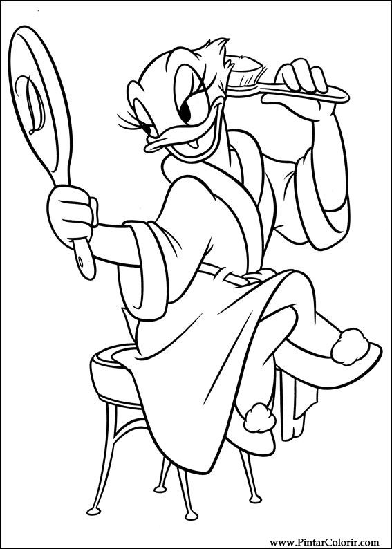 Pintar e Colorir Pato Donald - Desenho 012