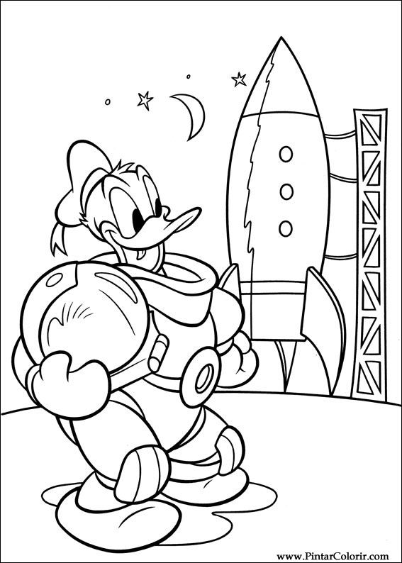 Pintar e Colorir Pato Donald - Desenho 013