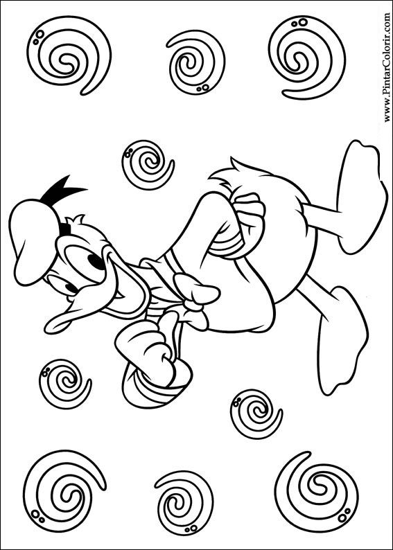Pintar e Colorir Pato Donald - Desenho 017