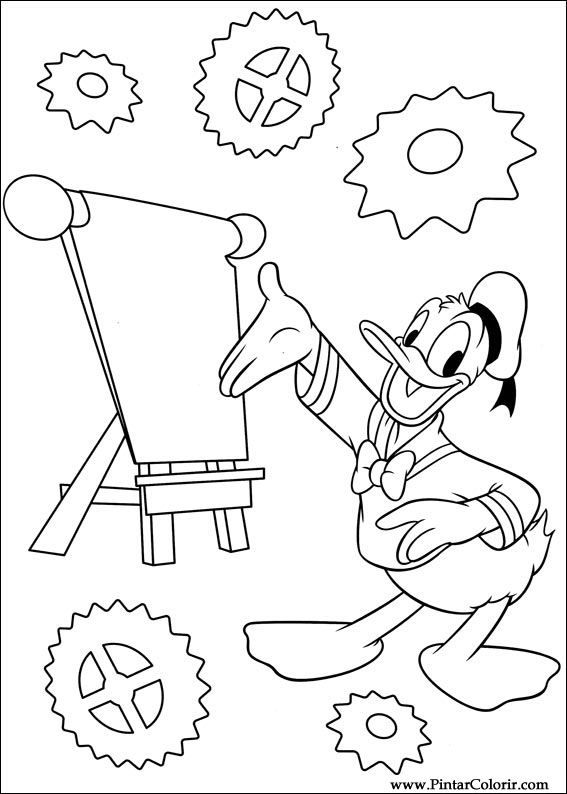 Pintar e Colorir Pato Donald - Desenho 018