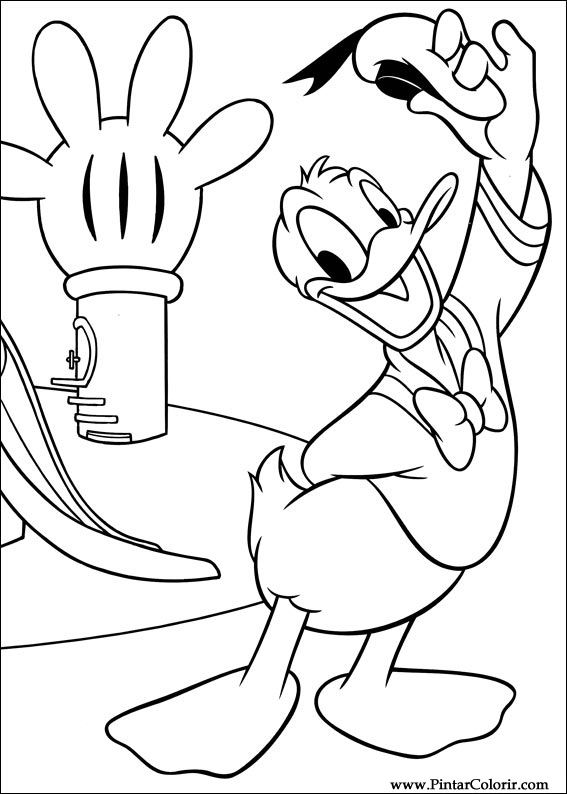 Pintar e Colorir Pato Donald - Desenho 019
