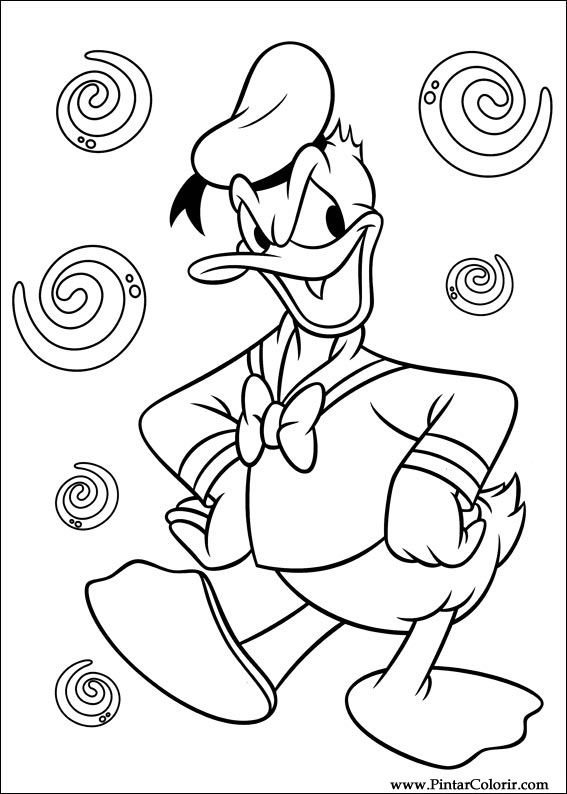 Pintar e Colorir Pato Donald - Desenho 021