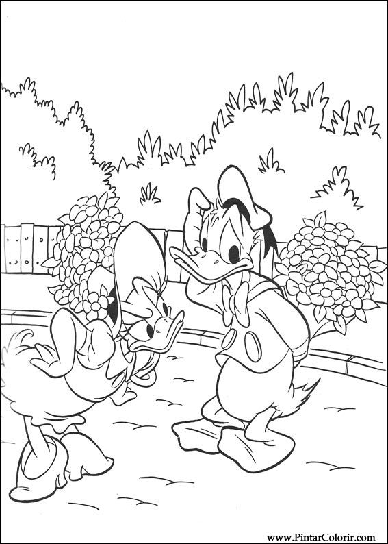 Pintar e Colorir Pato Donald - Desenho 055