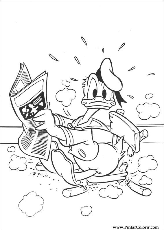 Pintar e Colorir Pato Donald - Desenho 062