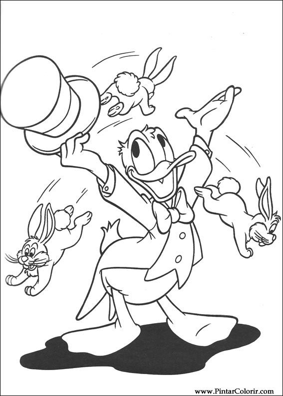 Pintar e Colorir Pato Donald - Desenho 072