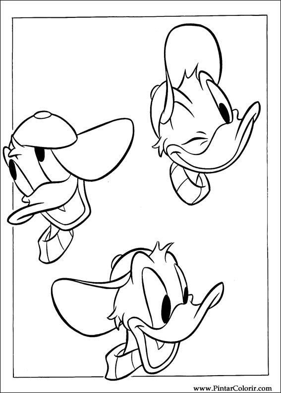Pintar e Colorir Pato Donald - Desenho 076