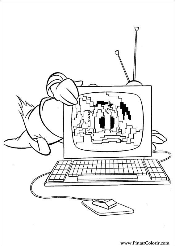 Pintar e Colorir Pato Donald - Desenho 077