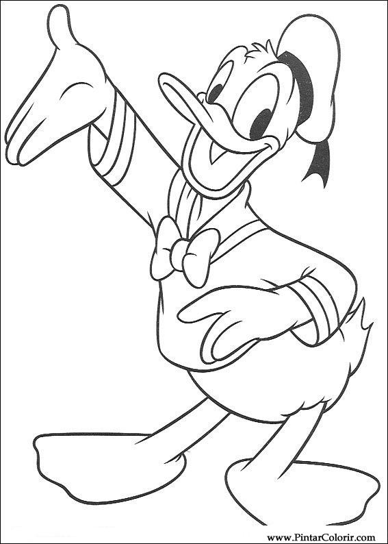 Pintar e Colorir Pato Donald - Desenho 096