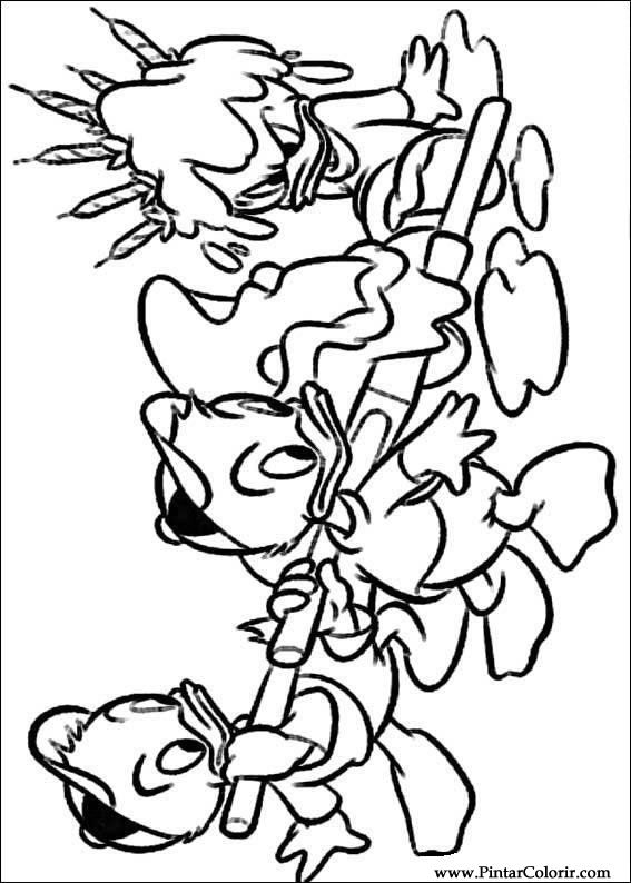 Pintar e Colorir Pato Donald - Desenho 098