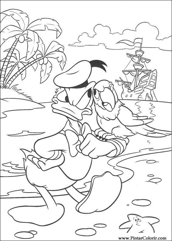 Pintar e Colorir Pato Donald - Desenho 138