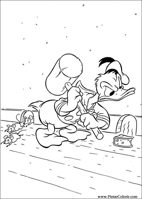Pintar e Colorir Pato Donald - Desenho 142