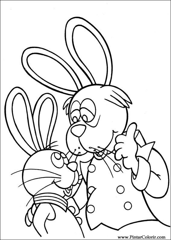 Pintar e Colorir Peter Cottontail - Desenho 049