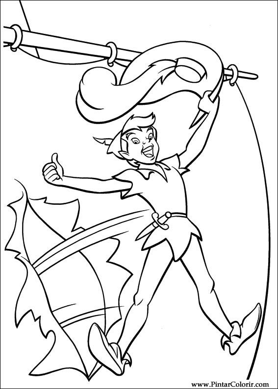 Pintar e Colorir Peter Pan 2 - Desenho 003