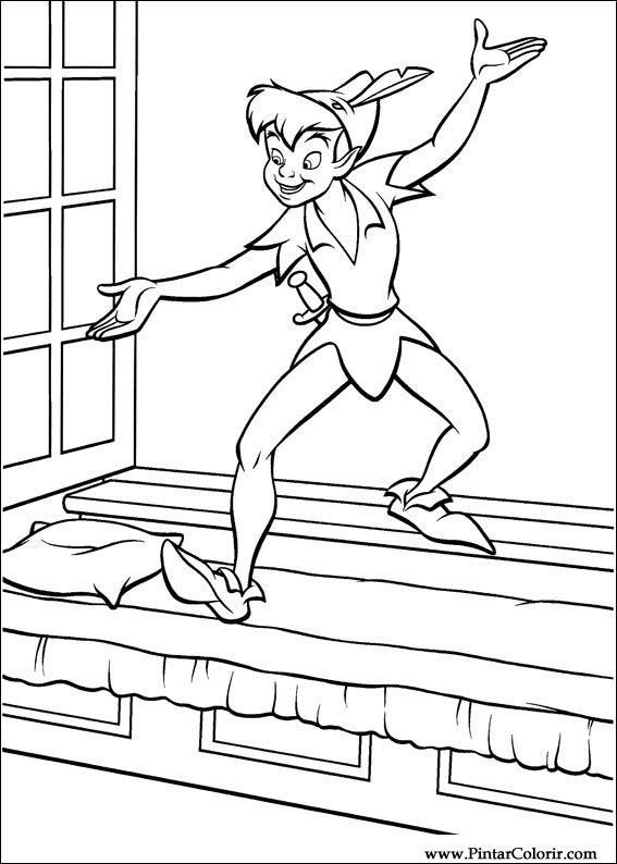 Pintar e Colorir Peter Pan - Desenho 036