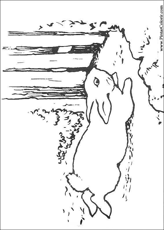 Pintar e Colorir Peter Rabbit - Desenho 008