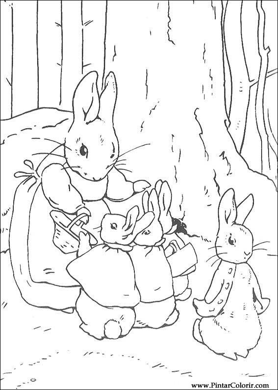 Pintar e Colorir Peter Rabbit - Desenho 009