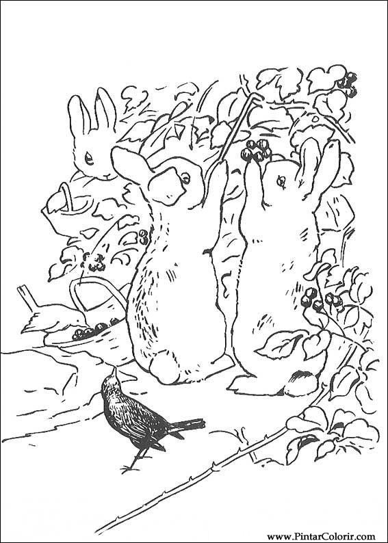 Pintar e Colorir Peter Rabbit - Desenho 010