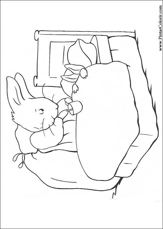 Pintar e Colorir Peter Rabbit - Desenho 012