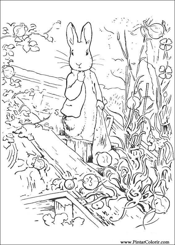 Pintar e Colorir Peter Rabbit - Desenho 016