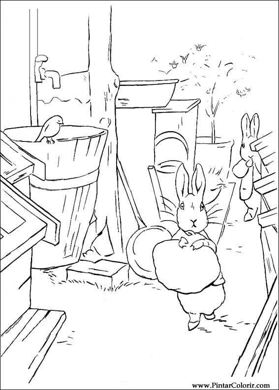 Pintar e Colorir Peter Rabbit - Desenho 017
