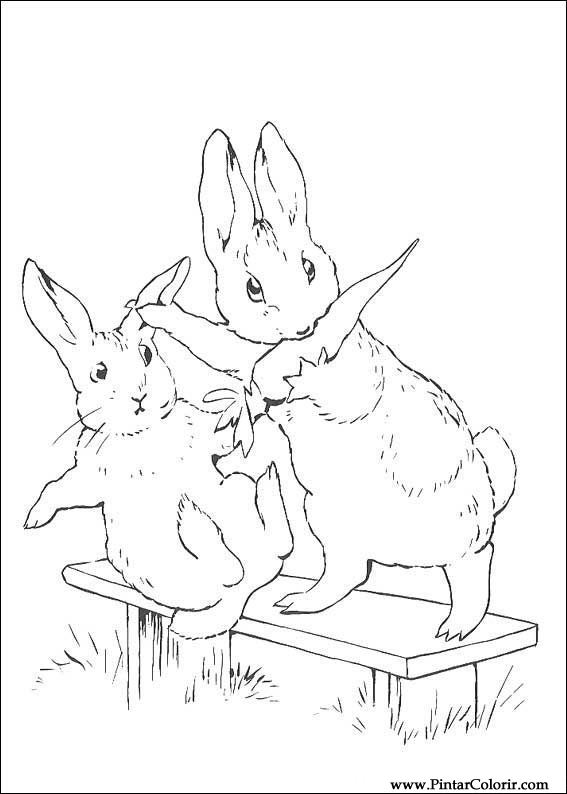 Pintar e Colorir Peter Rabbit - Desenho 022
