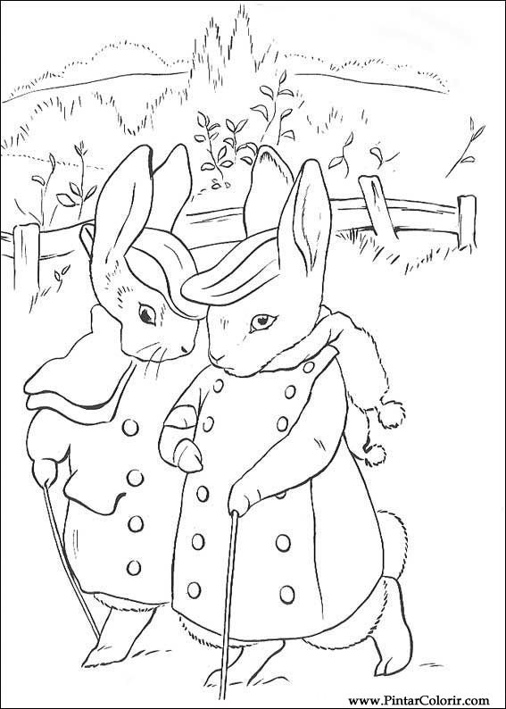 Pintar e Colorir Peter Rabbit - Desenho 028