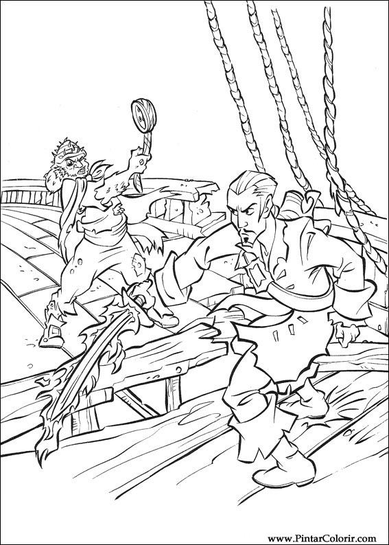 Pintar e Colorir Piratas Do Caribe - Desenho 011