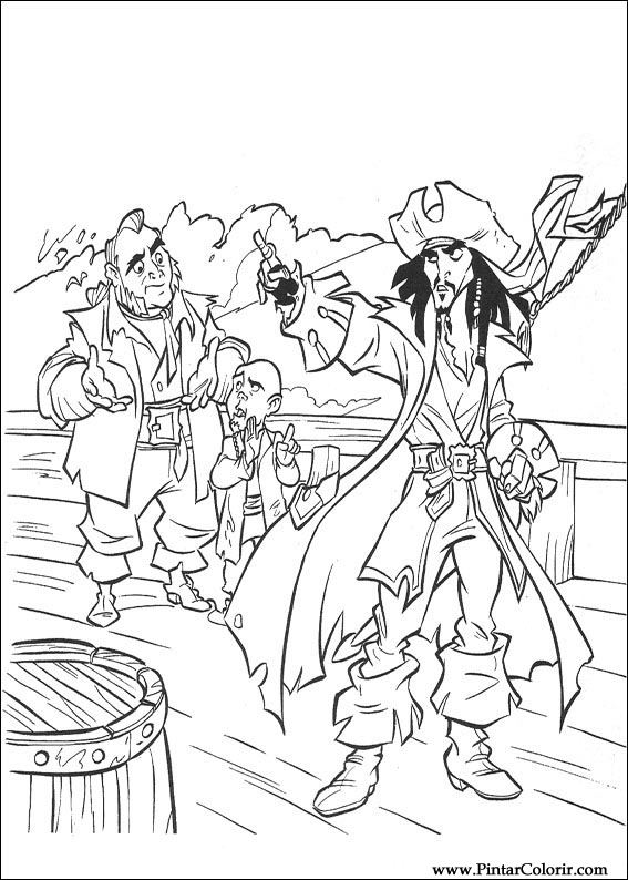 Pintar e Colorir Piratas Do Caribe - Desenho 039