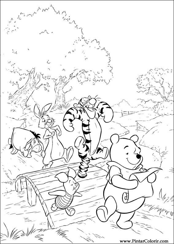 Pintar e Colorir Pooh - Desenho 002