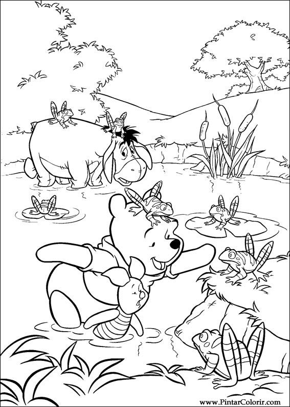 Pintar e Colorir Pooh - Desenho 003