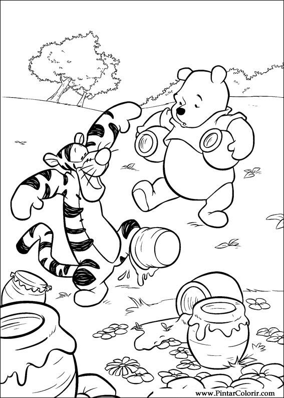 Pintar e Colorir Pooh - Desenho 004