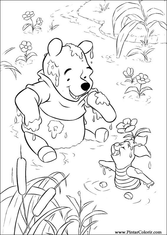 Pintar e Colorir Pooh - Desenho 005