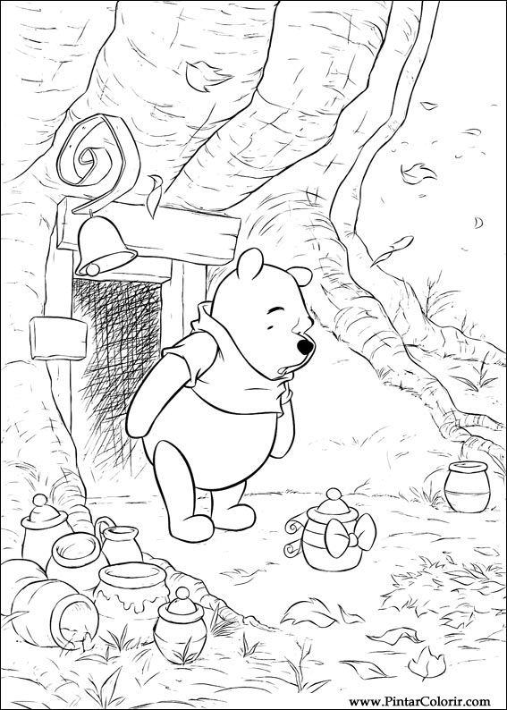 Pintar e Colorir Pooh - Desenho 016