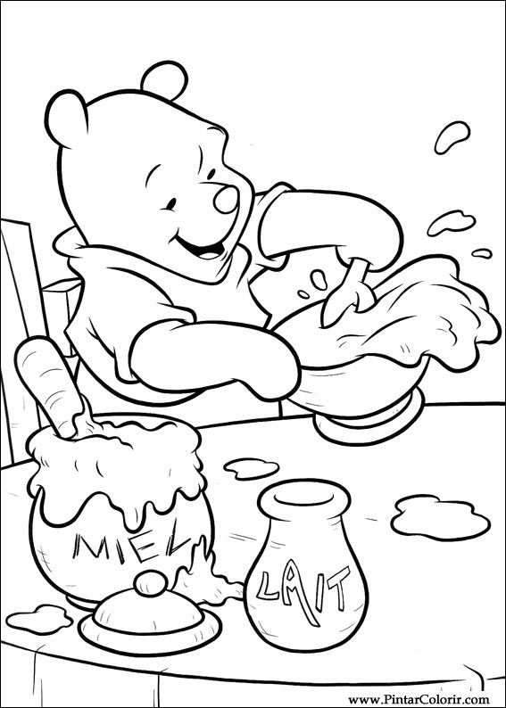 Pintar e Colorir Pooh - Desenho 017