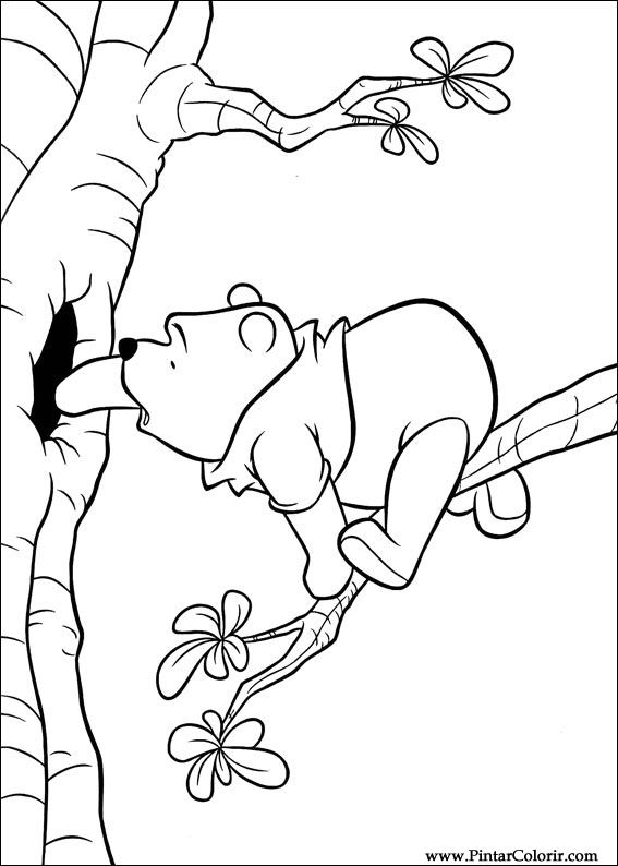 Pintar e Colorir Pooh - Desenho 019