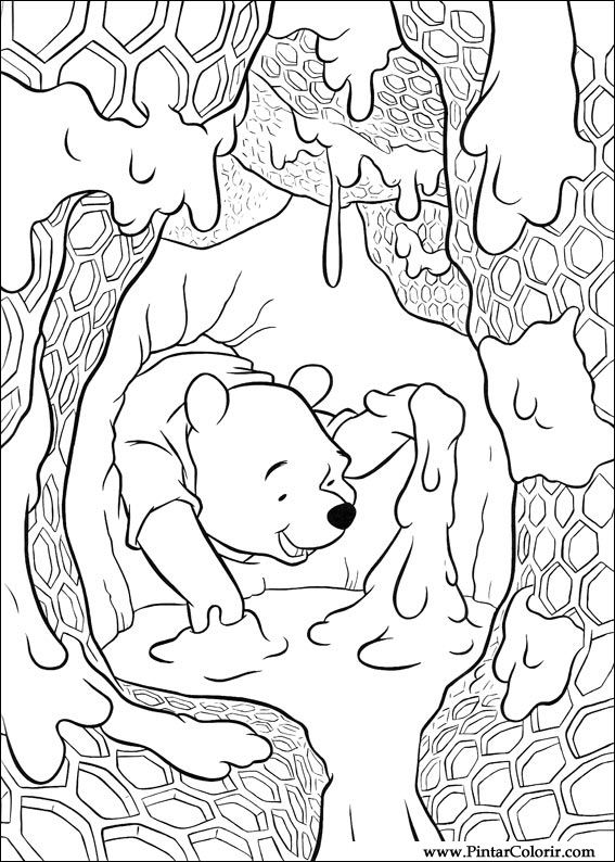 Pintar e Colorir Pooh - Desenho 021