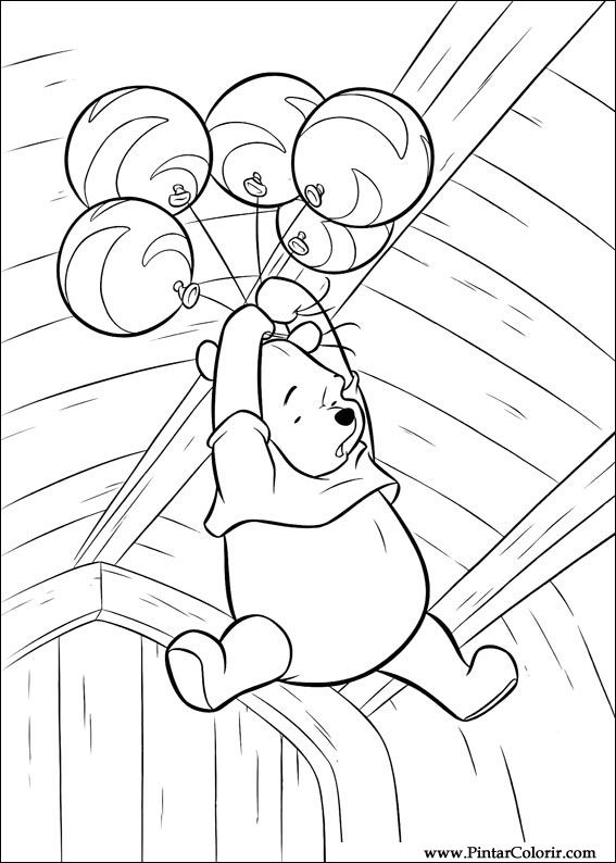 Pintar e Colorir Pooh - Desenho 023