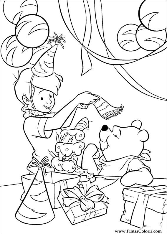 Pintar e Colorir Pooh - Desenho 042