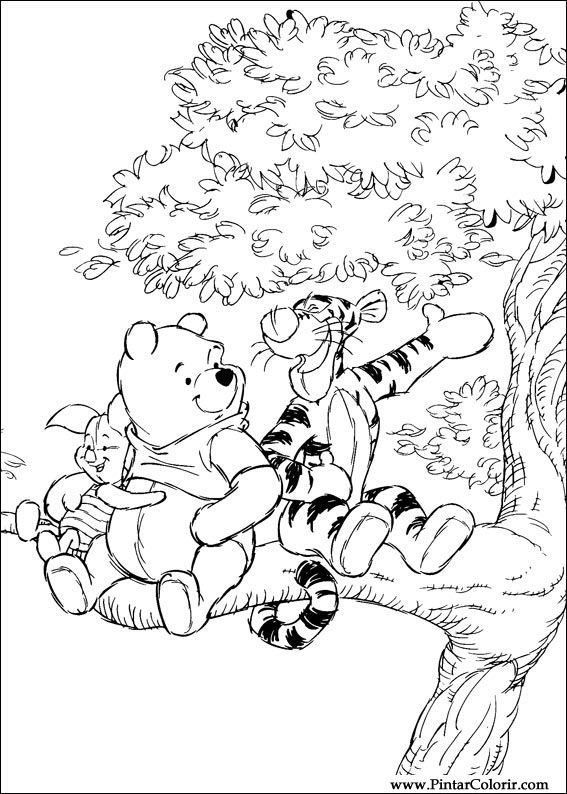 Pintar e Colorir Pooh - Desenho 044